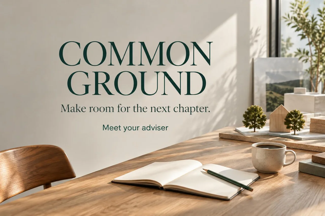 Illustrative business campaign for fictional COMMON GROUND