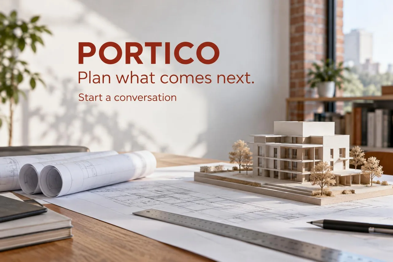 Illustrative service campaign for fictional PORTICO
