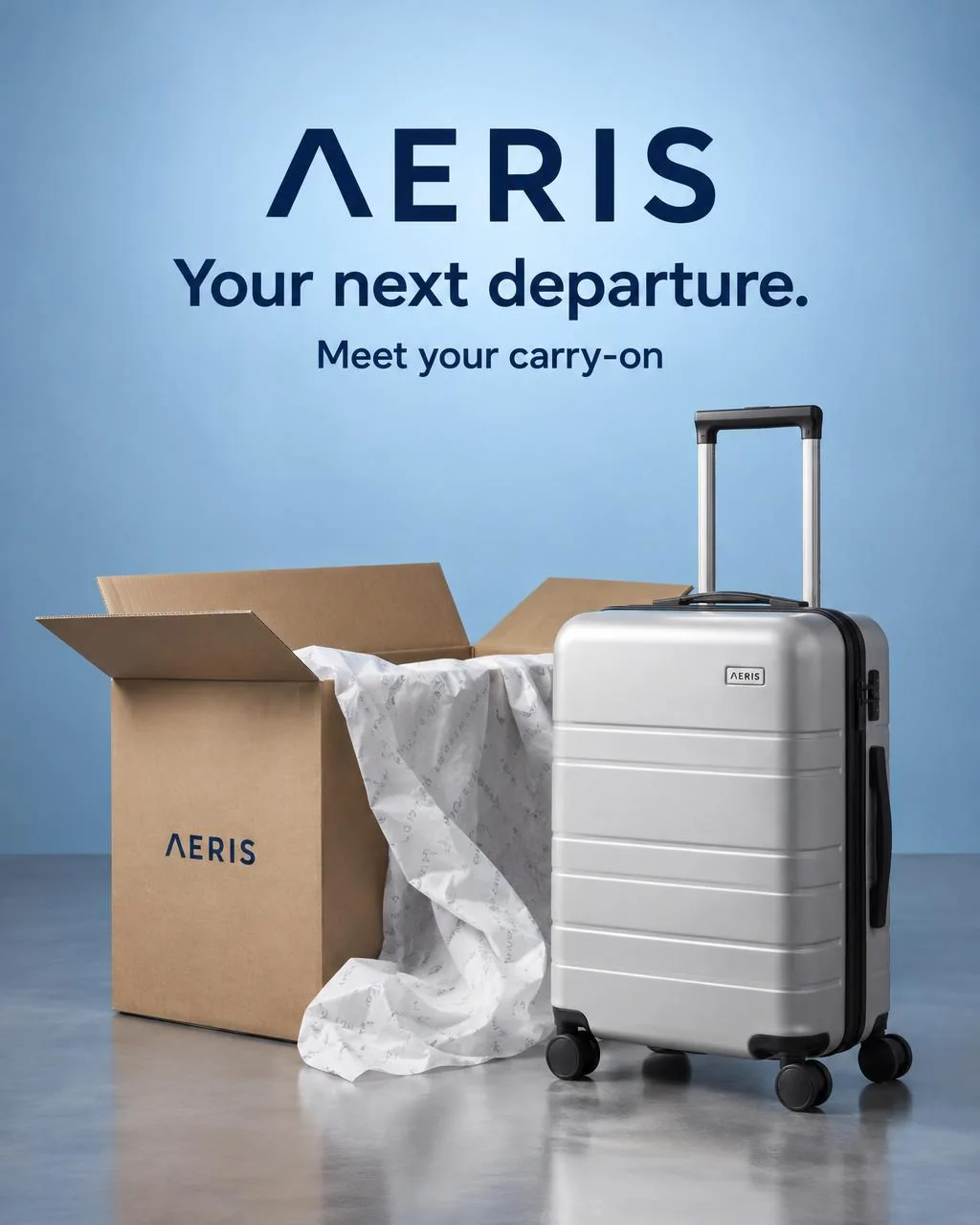 Illustrative product unboxing for fictional AERIS