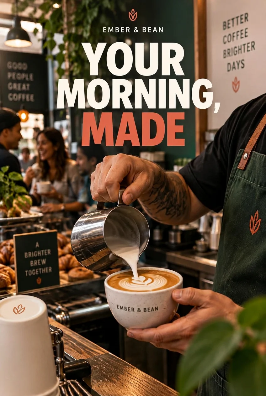 Illustrative cafe story for fictional Ember & Bean